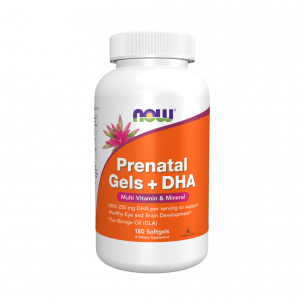 NOW Prenatal Gels+DHA, 180 капсул