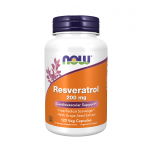 NOW Resveratrol 200 mg, 120 капсул