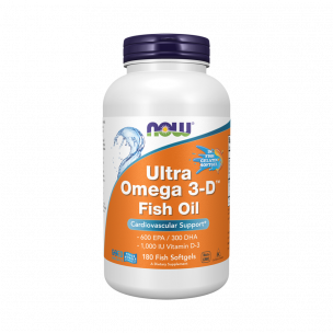 NOW Ultra Omega 3-D, 180 капсул