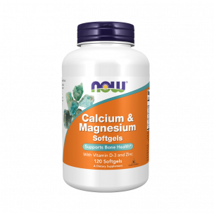 NOW Calcium &amp; Magnesium Softgels With Vitamin D and Zinc, 120 капсул