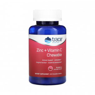 Trace Minerals Zinc + Vitamin C Chewable, 60 таблеток