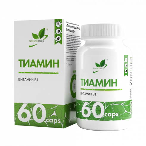 Natural Supp Thiamine HCl, 60 капсул