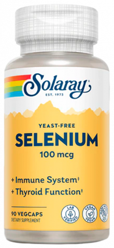 Solaray Selenium 100 mcg, Селен 100 мкг, 90 капсул