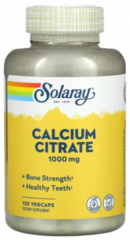 Solaray Calcium Citrate, Кальций Цитрат, 120 капсул