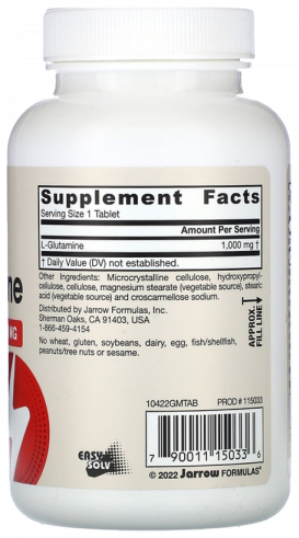Jarrow Formulas L-Glutamine 1000 mg, 100 таблеток