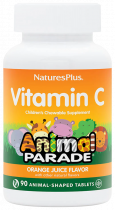 Nature's Plus Animal Parade Vitamin C, Парад Зверят. Витамин С, 90 таблеток